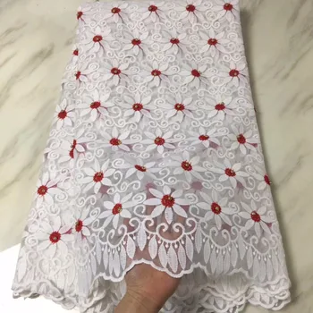 

2018 High Quality bead cord African Net Swiss Lace,French Voile Guipure tulle mesh Lace Fabric For dress 5yard/lot LPL072402