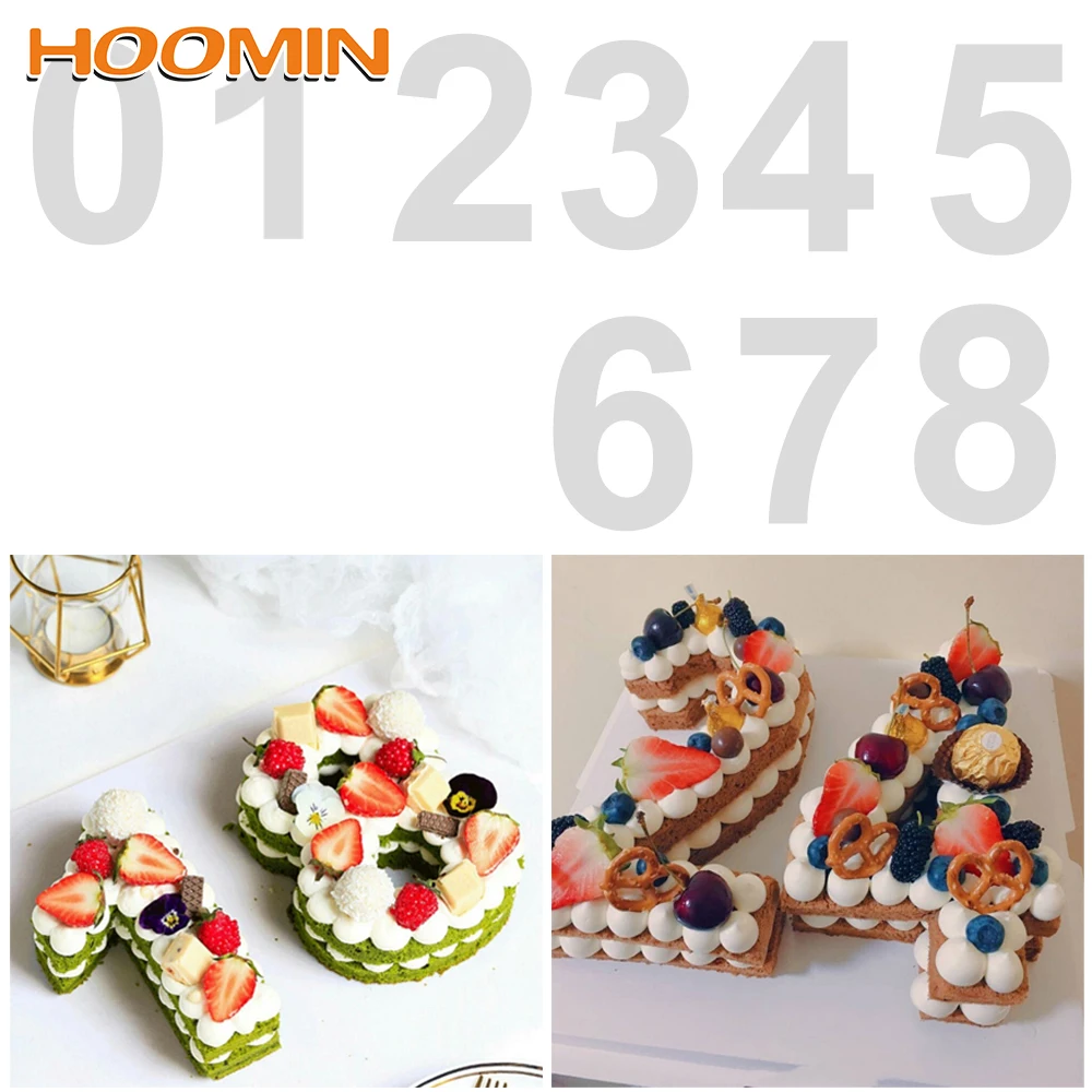 

HOOMIN 0-8 Alphabet Number Cake Mold Pastry Tool Wedding Birthday Baking Design Mould Fondant Cake Decoration Tools Kitchen Tool