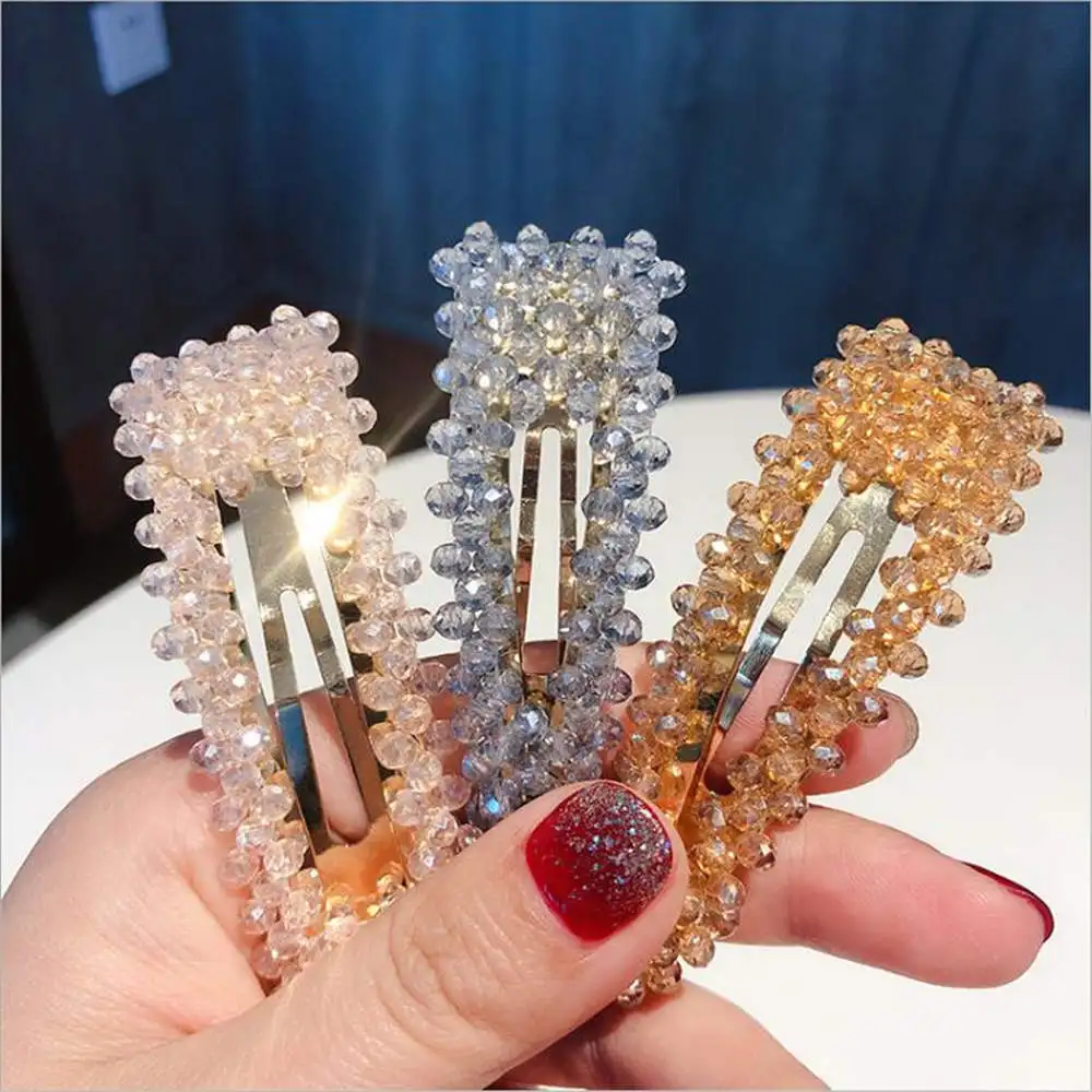 2019 Bling Rectangle Crystal Pearl Hair Clip Snap Barrette Stick Hairpin Hair Styling Accessories For Women 2019 Bling Rectangle Crystal Pearl Hair Clip Snap Barrette Stick Hairpin Hair Styling Accessories For Women