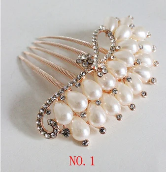 

Fashion Bridal Hair Accessories Tuck Comb Wedding Jewelry Pearl Crystal Handmade Bridal Hair Comb Hair Jewelry Free Shipping