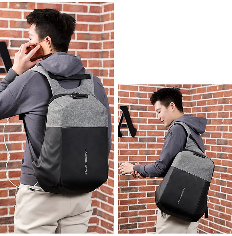 Противоугонный рюкзак с паролем, студенческий водонепроницаемый ударопрочный рюкзак для ноутбука, школьная сумка, мужская дорожная сумка XA142ZC