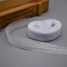 High quality White 10 yards Lace Ribbon Tape Width 28MM Trim DIY Embroidered Net Cord For Sewing Decoration african lace fabric high quality 10 yards lace ribbon tape width 28mm trim fabric diy embroidered net cord for sewing decoration african lace fabric