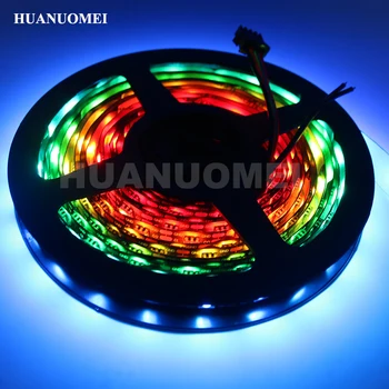 

4M 60LEDs/m SK9822 RGB LED Strip 5050 SMD Digital Flexible Pixel APA102 Christmas TV Tape Light 5V BLACK PCB Non-waterproof IP20