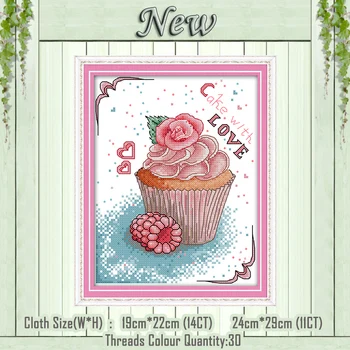 

Blueberry cake Love dessert painting counted printed on the canvas DMC 11CT 14CT kits NKF Cross Stitch embroidery needlework Set
