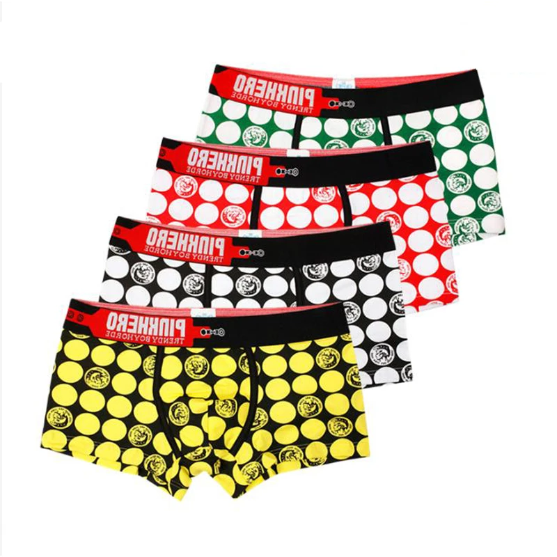 

4pcs Pack/lot Wholesale Men's Boxer Men Underwear Print Pants Fashion Sexy Underpants Man Shorts Brand Clothing Boxershort 32E