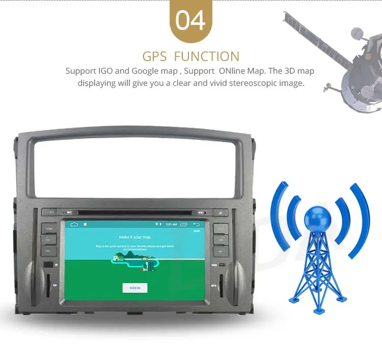 Best LJDA Android 9.1 Car DVD Player For Mitsubishi Pajero V97 V93 2006-2011 Wifi GPS Navi Car Radio 2G RAM Stereo Audio Multimedia 6