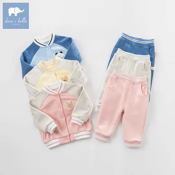 

DBZ7401 dave bella spring baby girls boys active clothing sets children suit high quality outfits Clothing suits