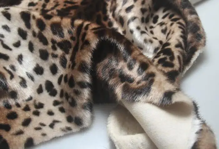 Moda leopardo largo pelo animal algodón felpa lana tela para abrigos textiles hechos a mano parches Jacquard grueso lentejuelas tela A347 - 2