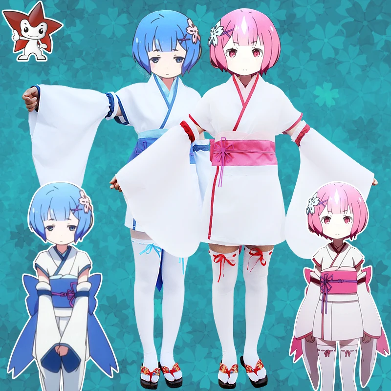 Re: Zero Kara Hajimeru Isekai Seikatsu Ram кимоно Рем жизнь в другом мире от косплей костюм одежда