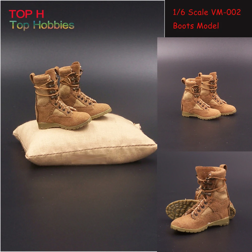 Sand 1 6 Female Soldier Desert Combat Boots Model Accessories VM 002 Lace Up Fits 12