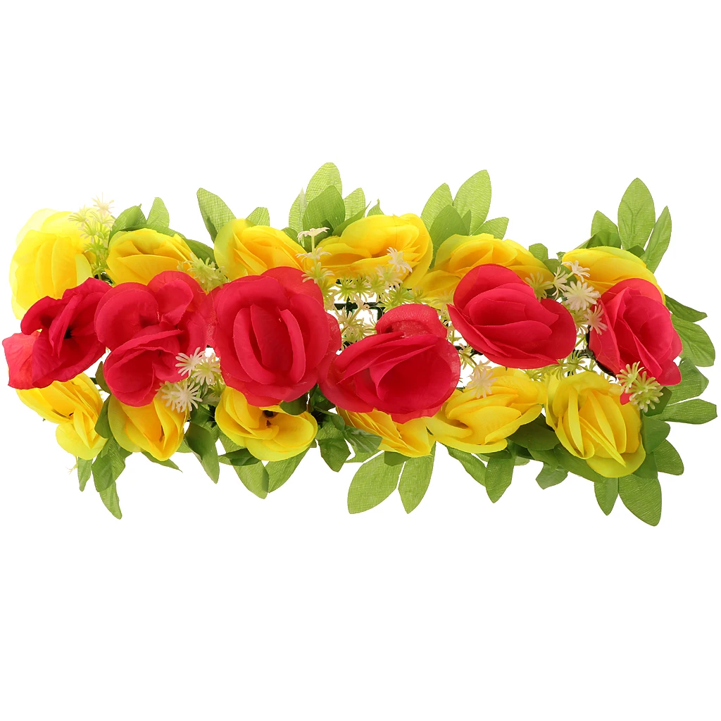 MagiDeal Artificial Silk Rose Flower Wall Panel Archway Main Road Pillar Wedding Funeral Venue Decor