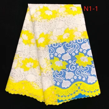 

High Quality African Lace Fabric French Net Embroidery Tulle Lace Fabric For Nigerian Wedding Party Dress FANCYJU094