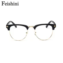 FEISHINI классические европейские модные металлические полуоправы оправы для очков для женщин HD визуальные оправы для очков для мужчин