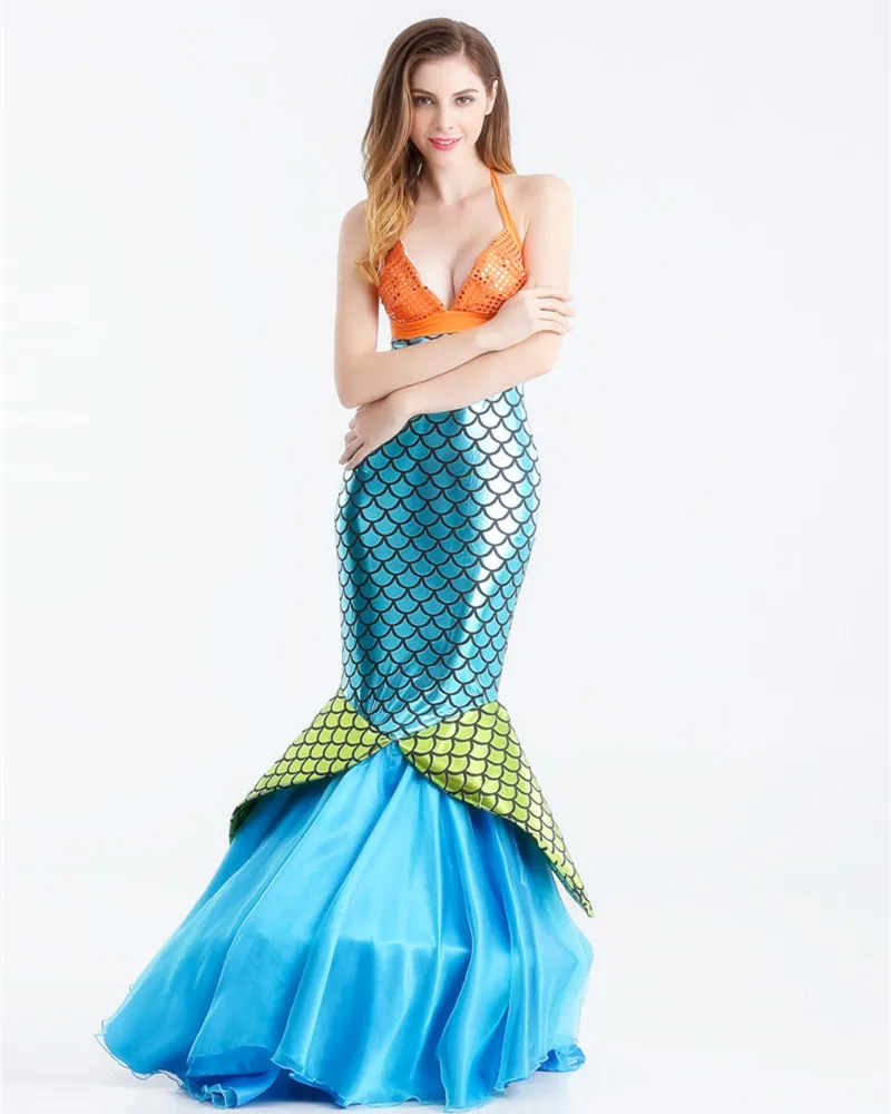 M-xxl size vrouwen vrouwelijke mermaid kostuum vrouwelijke sexy adult halloween fancy dress fantasia vestido carnaval verkleden voor vrouwen