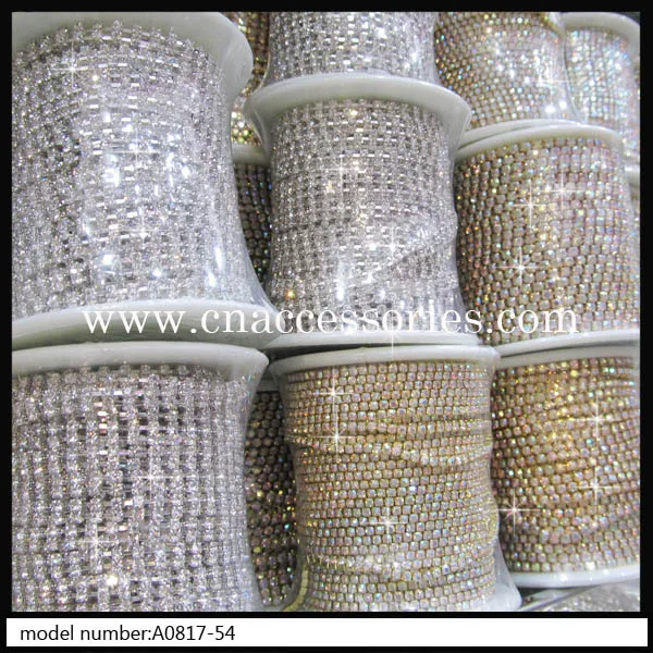 

crystal glass ss6-ss38 rhinestones cup chain,clear rhinestones,10 yards/lot,A quality glass shinning rhinestones wholesale trim