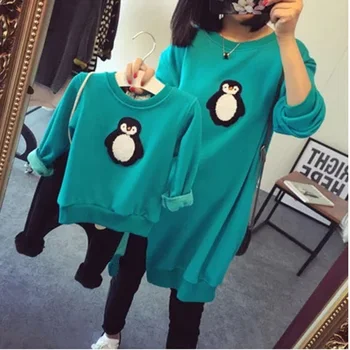 

Mother and Daughter Clothes Kids Girls Green Sweaters Long Sleeve Mom and Girls Coats Family Matching Clothes Autumn Outwear