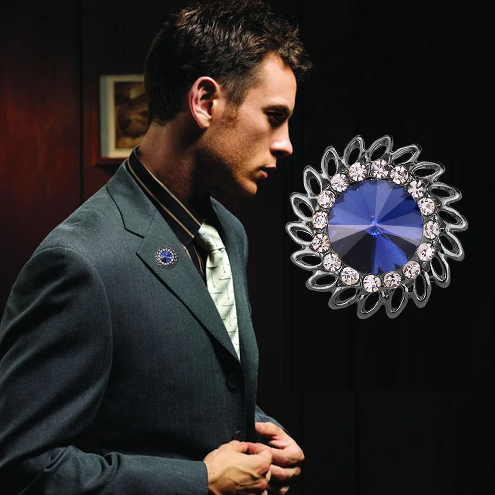 

i-Remiel Crystal Star Rhinestone Sunflower Brooch Pin for Men's and Women's Top Suit Shirt Collar Pins and Brooches Accessories