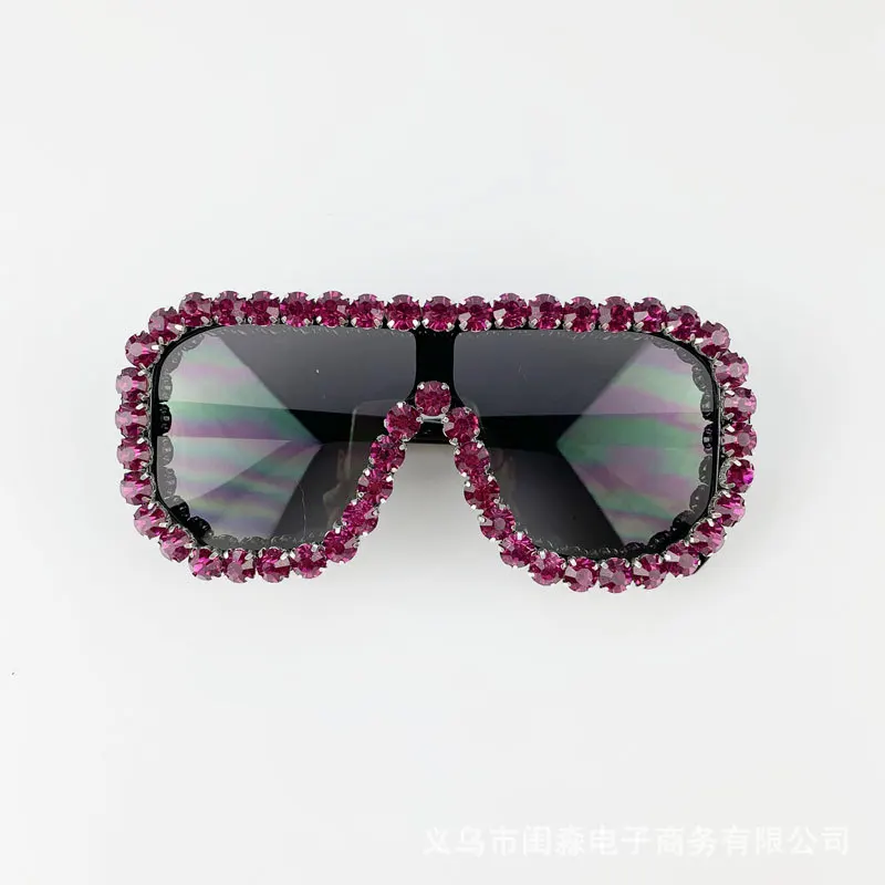 Новые негабаритные плоские верхние солнцезащитные очки со стразами женские роскошные ретро большие хрустальные квадратные женские солнцезащитные очки для отдыха с коробкой NX