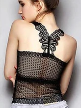 Summer Lace Tank Tops Women Back Hollow-out Butterfly Camisole Evening Club Party Lace Tank Tops Plus Size Female Camis