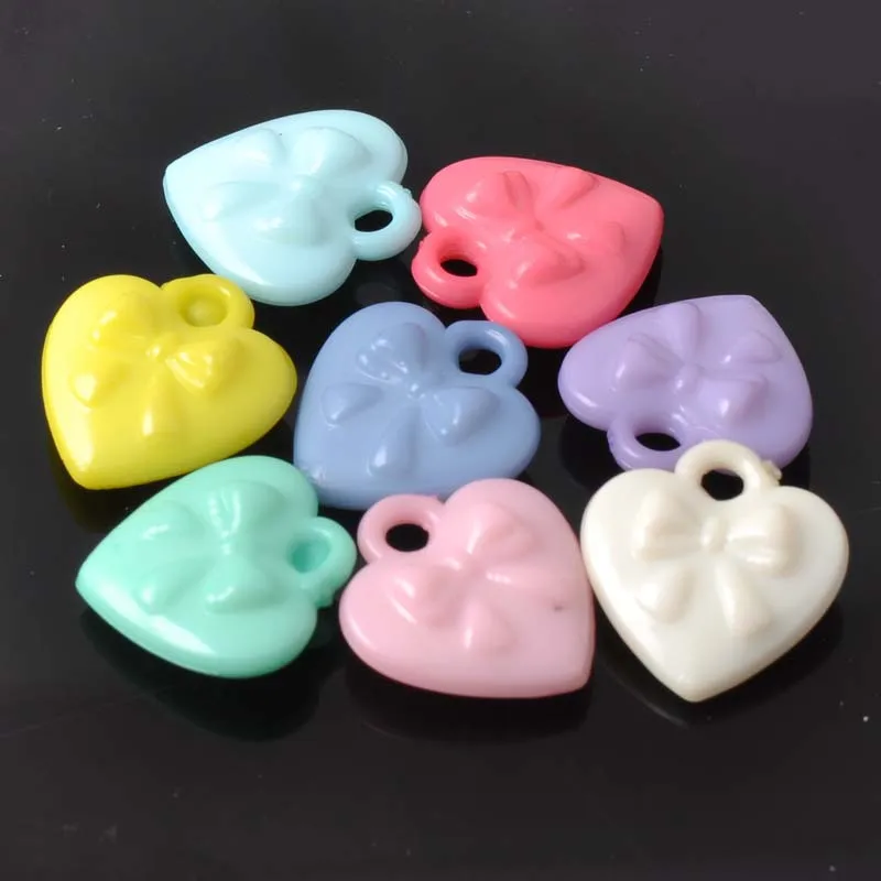 

100Pcs 17x16mm Mixed Candy heart Acrylic Charm pendants Fit Jewelry Handmade YKL0015