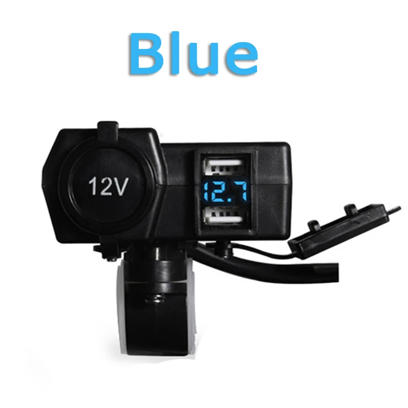 Blue 3.1A DC 12 V/24 V 3.1A/4.2A двойной USB автомобильный прикуриватель зарядное устройство с переключателем для морского катера автомобиля и дисплея напряжения - Название цвета: Blue 3.1A