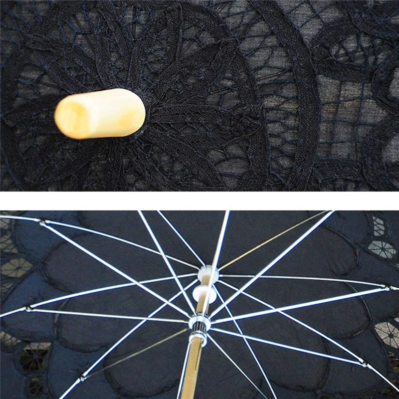 black lace parasol