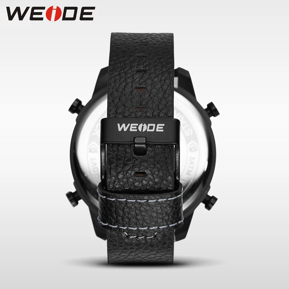 Бренд класса люкс WEIDE большой кварцевые часы с циферблатом и кожаным ремешком