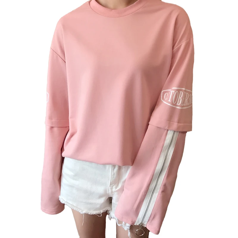 Корейская толстовка ulzzang хит цветная куртка на молнии с буквенным принтом Harajuku bf