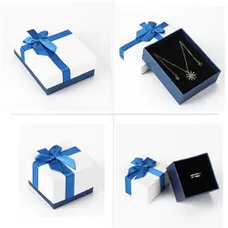 Romad изысканные ювелирные подарочные коробки 5 см * 5 см и 7 см * 9 см коробка крест цветок синий ленты Поле Дисплей посылка Коробки дропшиппинг R4