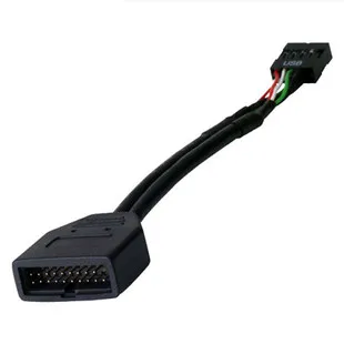 

USB 3.0 19Pin to USB 2.0 9Pin Adapter Data Extension Power Cable Male to Female Black 10cm