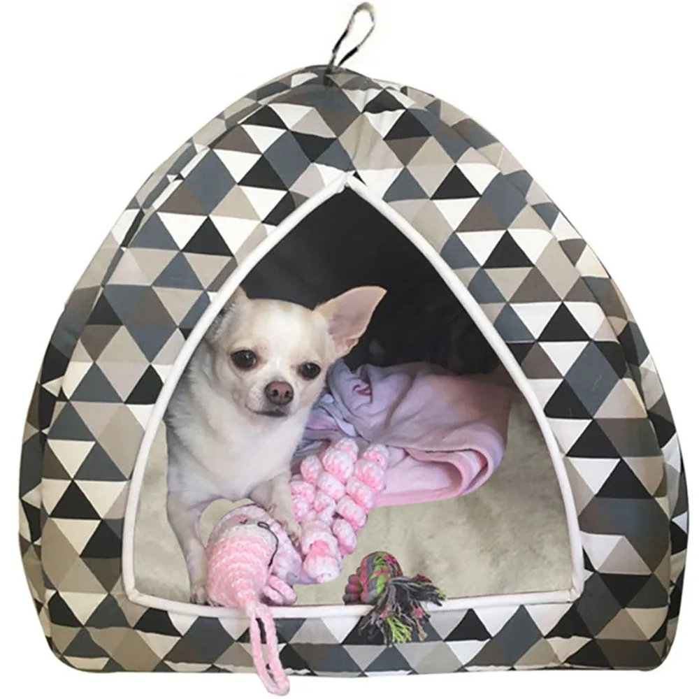 

Chihuahua Dog Houses Bed For Small Dogs Luxury Warming Dot Pattern Puppy House Tent With Soft Materials