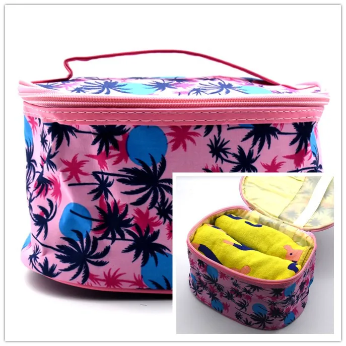 New Barrel Shaped Travel Cosmetic Bag Make Up Case Nylon High Capacity