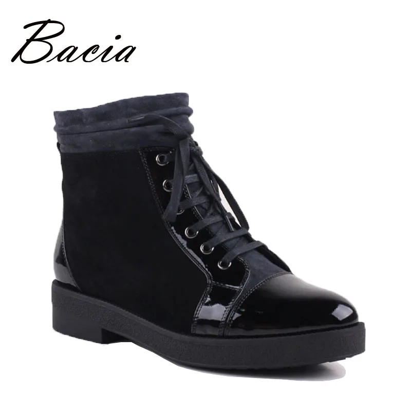 

Bacia High Quality Sheep Suede Ankle Boots For Woman, Spring Season, Round toe, Blue Cloth top,Sizes 36-40, free shipping VB069