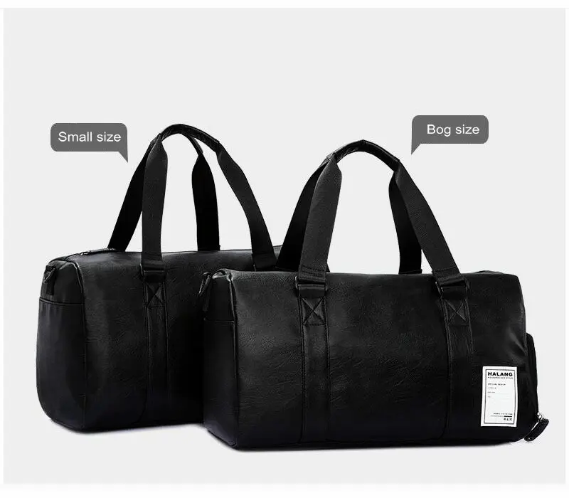 Черная спортивная сумка, мужская кожаная спортивная сумка, Женская независимая сумка для хранения обуви, спортивная сумка через плечо, PU дорожные сумки, ручная багажная сумка для спортзала