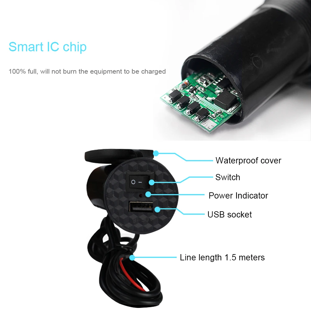 Водонепроницаемый USB мотоциклетный руль зарядное устройство переключатель крепление для телефона зарядное устройство разъем автомобильное быстрое зарядное устройство аксессуары для мотоциклов автозапчасти