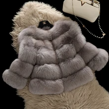 2016 winter fur female short design full leather fox fur coat three quarter sleeve