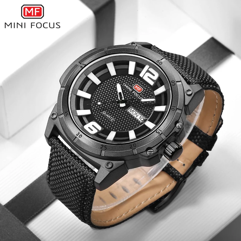 MINIFOCUS Fashion Men's Wristwatch Quartz Watches Luxury Brand Sport Watch Men Waterproof Black Nylon Strap Relogio Masculino MINIFOCUS Fashion Men's Wristwatch Quartz Watches Luxury Brand Sport Watch Men Waterproof Black Nylon Strap Relogio Masculino