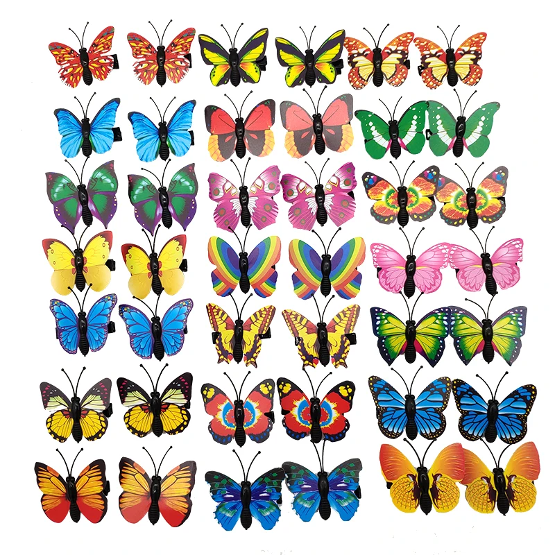 

Wholesale 100pcs/Set Colorful Butterfly Design Dog Hair Bow Alloy Clip Pet Grooming Accessories Dog Cat Hairpin