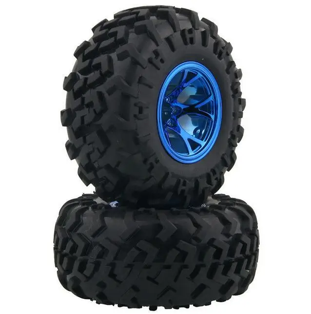 4 шт. 1/10 RC monster truck колеса шины для HSP 94111 94188 94180 с серебристым красным синим ободом диаметр 130 мм - Цвет: Blue