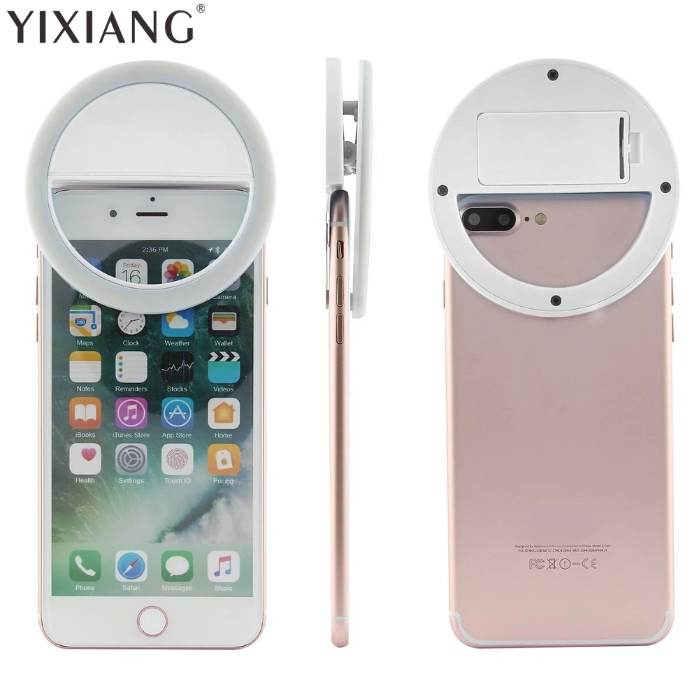 

YIXIANG Luxury LED Light Up Selfie Luminous Flash Ring Fill Clip Camera Lentes For Mobile Phone iPhone SAMSUNG xiaomi huawei