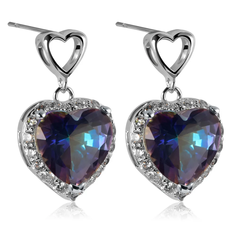 

Rose Rainbow Crystal Zircon 925 Sterling Silver Fashion Earrings TE768