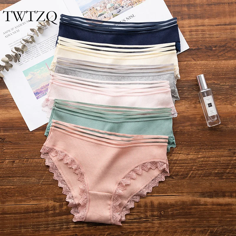

TWTZQ M-L Soft Sexy Lingerie Girl Panties For Women Cotton Fashion Lace Underwear Ladies Tanga Female Casual Briefs