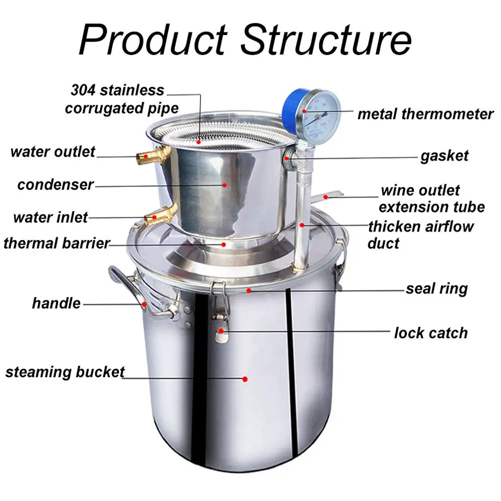 20л 35Л домашний нержавеющий Самогонный дистиллятор эфирное масло Дистилляция бренди белый дух вино делая наборы