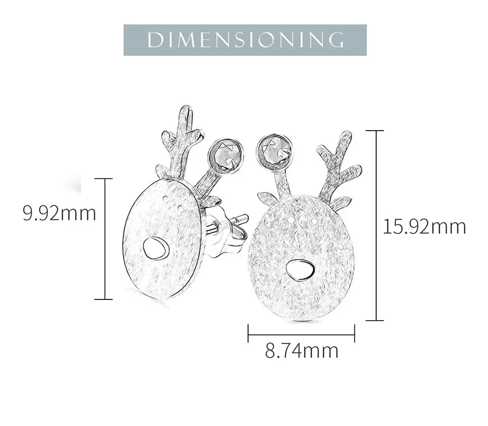Lotus Fun реальные стерлингового серебра 925 натуральный турмалин ручной работы Ювелирные украшения Рождество радости милый олень Серьги-гвоздики Best подарок