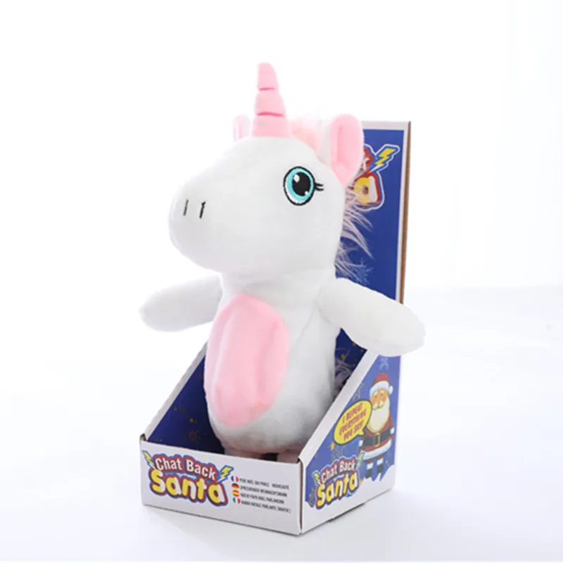 

Sale 25cm Funny Unicorn Walking& Talking Stuffed Animal Horse Toy Sound Record Plush Unicorn Creative Gift for kids on sale