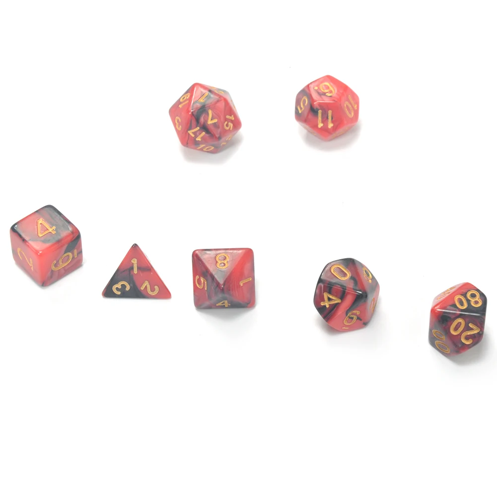 

New 7pcs dice set High quality Multi-Sided Dice with marble effect d4 d6 d8 d10 d10 d12 d20 DUNGEON and DRAGONS rpg dice game