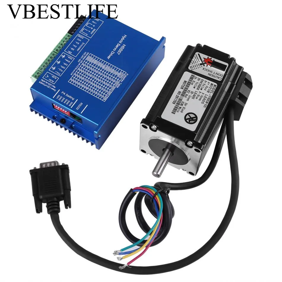 

HSS57 Stepper Motor Nema 23 Step Motor Hybrid Servo Driver and 57HSE2N-D25 Closed-loop Stepper Motor