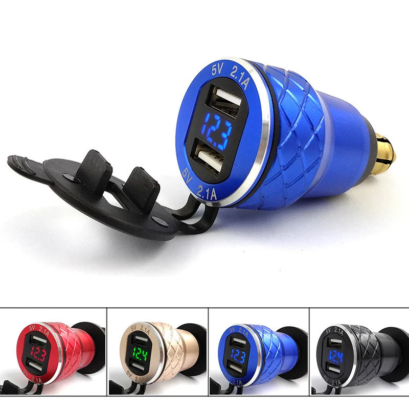 5V 2.1A Dual USB Charger Socket Power Adapter LED Voltmeter For BMW Motorcycle 5V 2.1A Dual USB Charger Socket Power Adapter LED Voltmeter For BMW Motorcycle