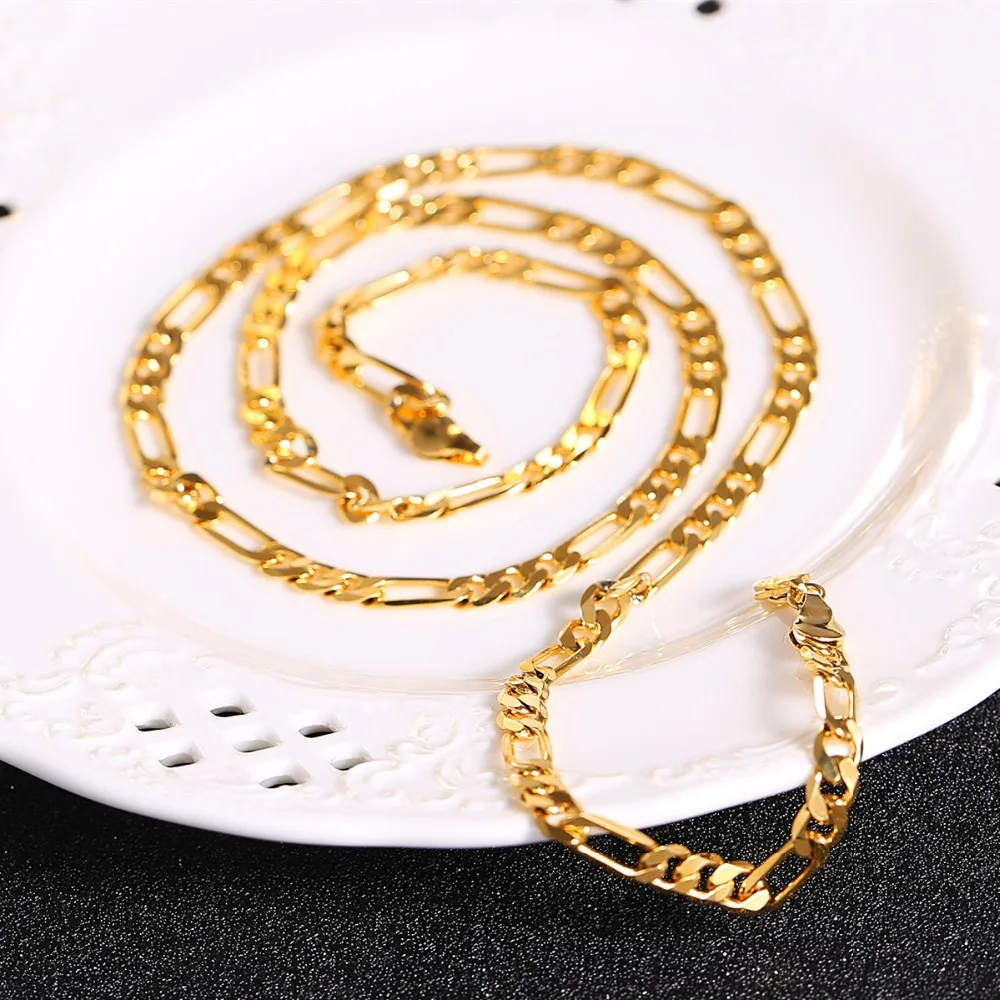 

24k Gold Color Link Chain Lobster Men Necklace Fashion Dad Boyfriend Gift Statement Necklace