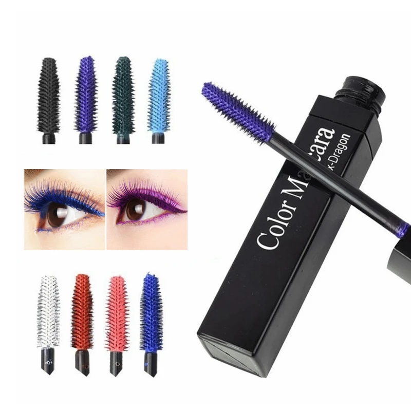 

Color Mascara Waterproof Fast Dry Eyelashes Curling Lengthening Makeup Eye Lashes Blue Green Black Fashion Mascara